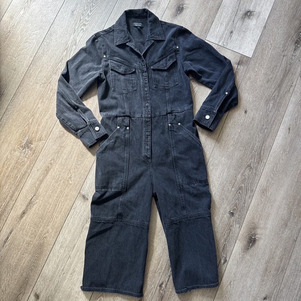 &‎ Other Stories Stockholm Atelier Black Jeans Romper Jump Suit Womens 4 Black